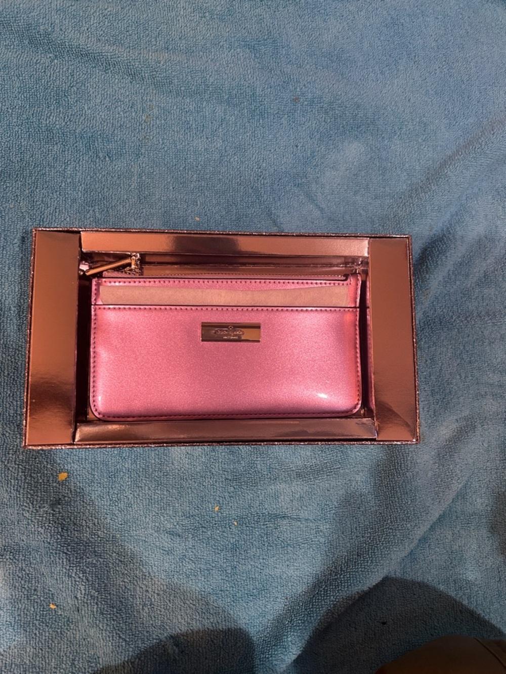 (NWT) Kate Spade Metallic Pink Card Wallet